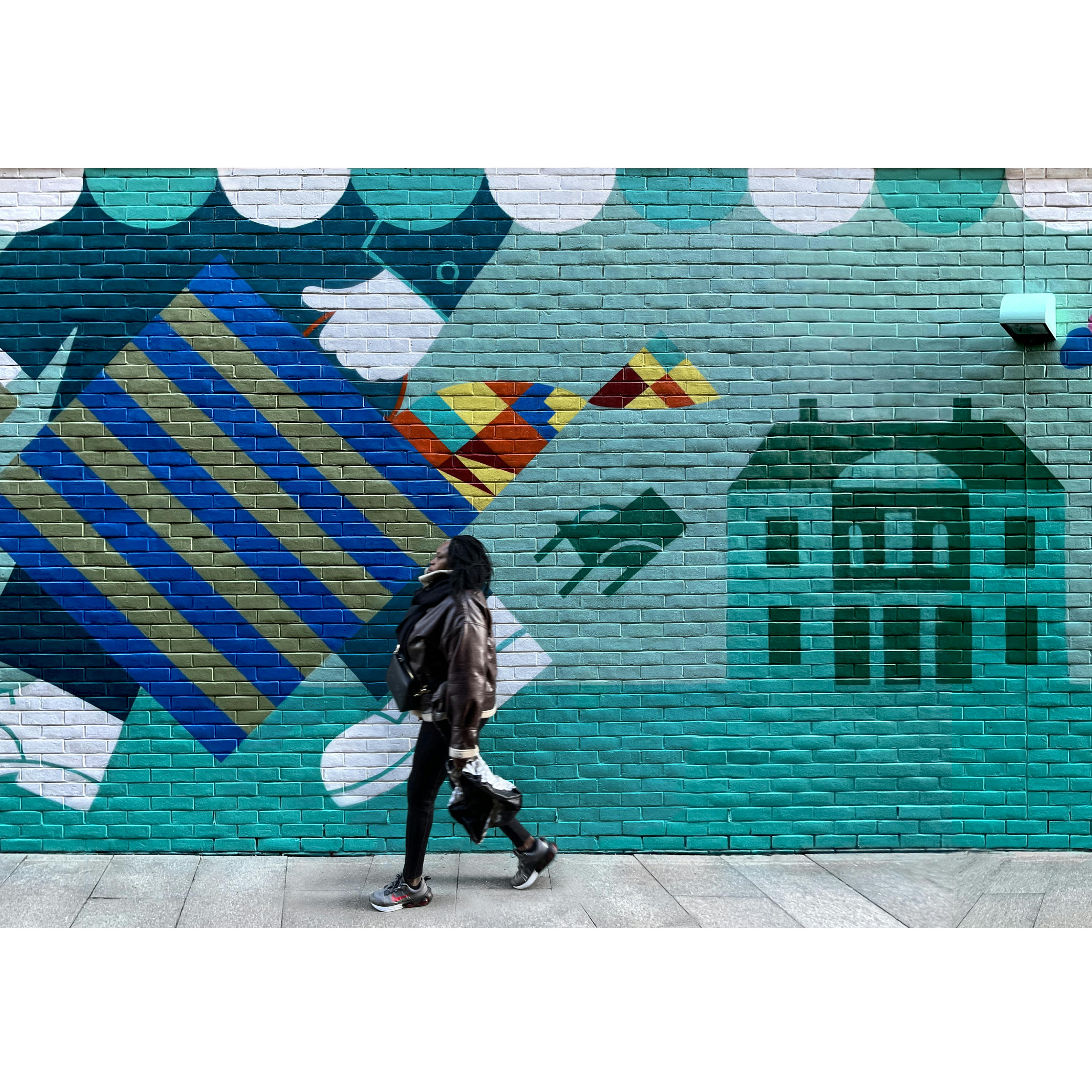 A Stroll Through Enfield Town Mural. Created by artist Anna Nicolo and commissioned through the Curate Enfield programme