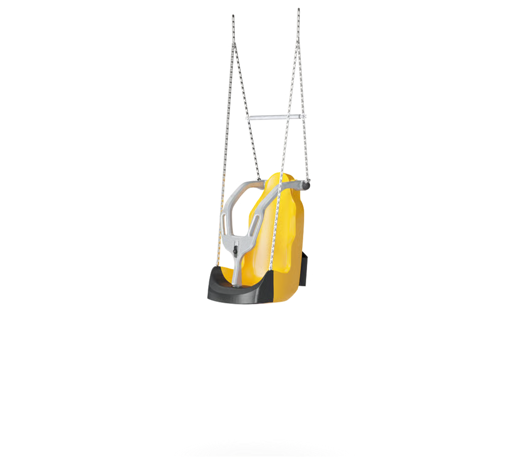 Inclusive swing seat with extra support (e.g wraparound or high-back seat)