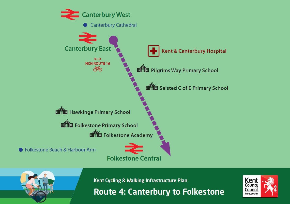 Route 4 Canterbury to Folkestone