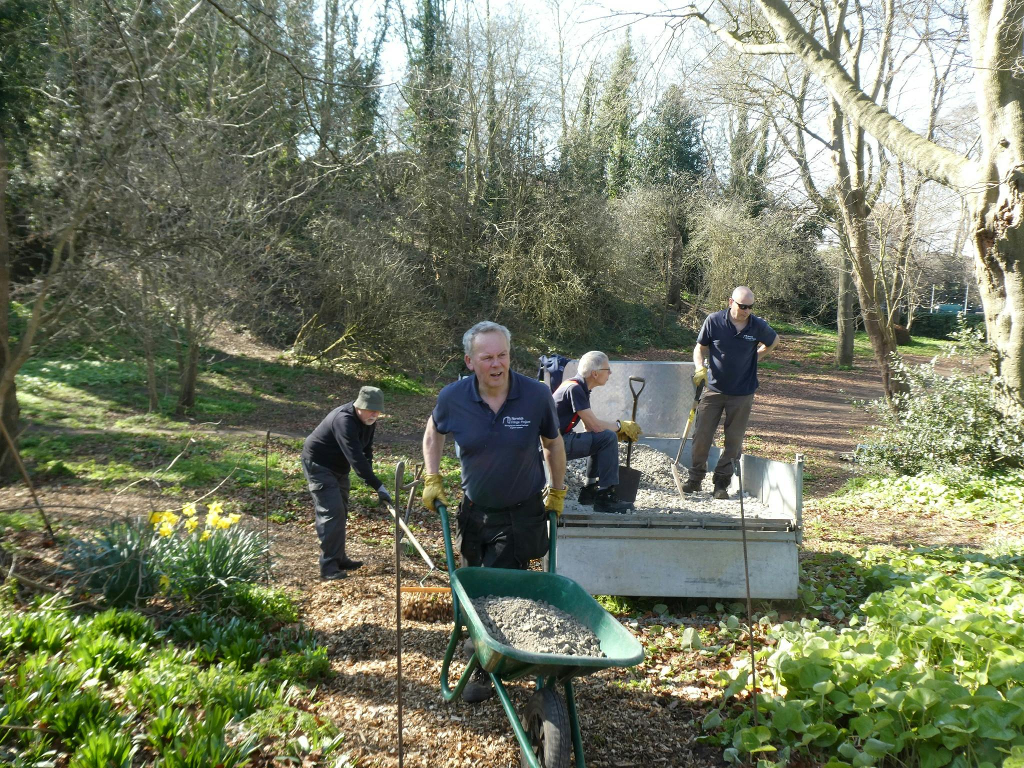 The Fringe Project volunteers arriving to carry out the necessary path works, allowing the gate to be opened to the public.
