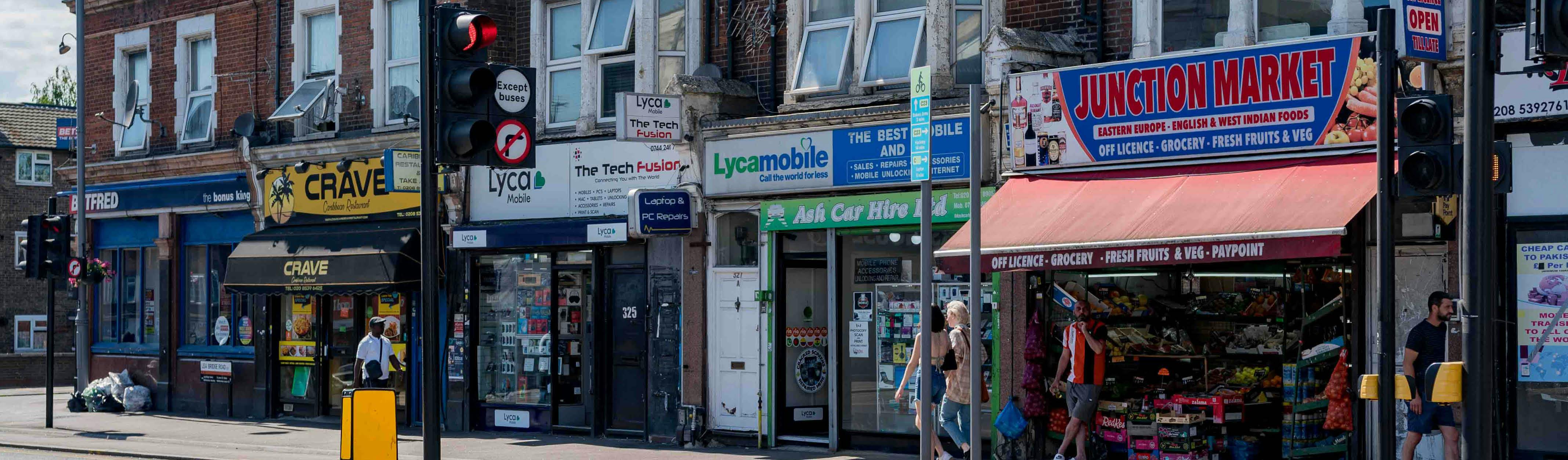 Lea Bridge shop fronts  