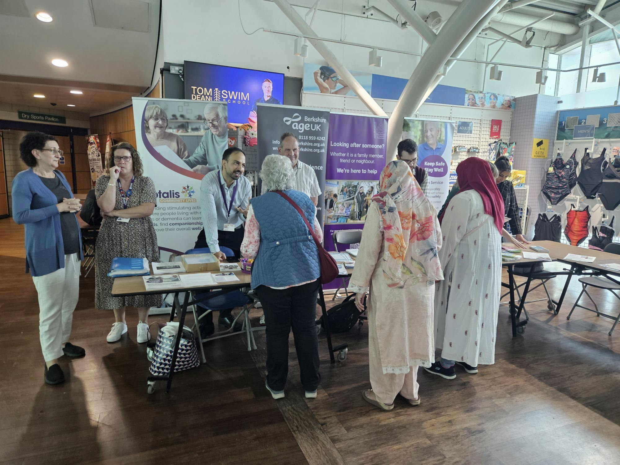 Residents finding out more about support for dementia with the council dementia team and Age UK who offer a range of social events aimed at those with dementia and their carers.