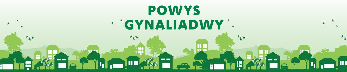 Green branding with Powys Gynaliadwy in dark green text in the middle