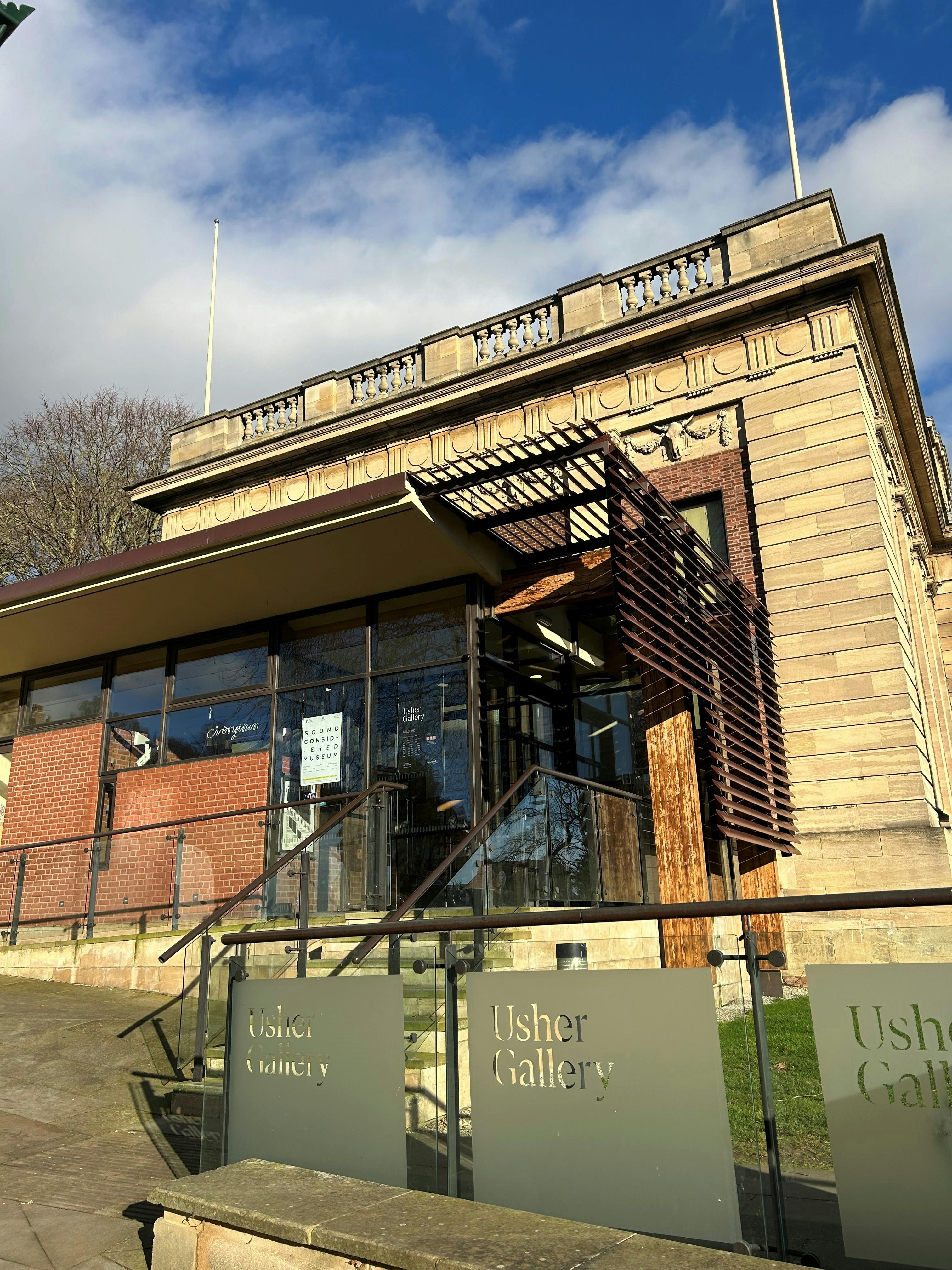 An image of the entrance to the Usher Gallery