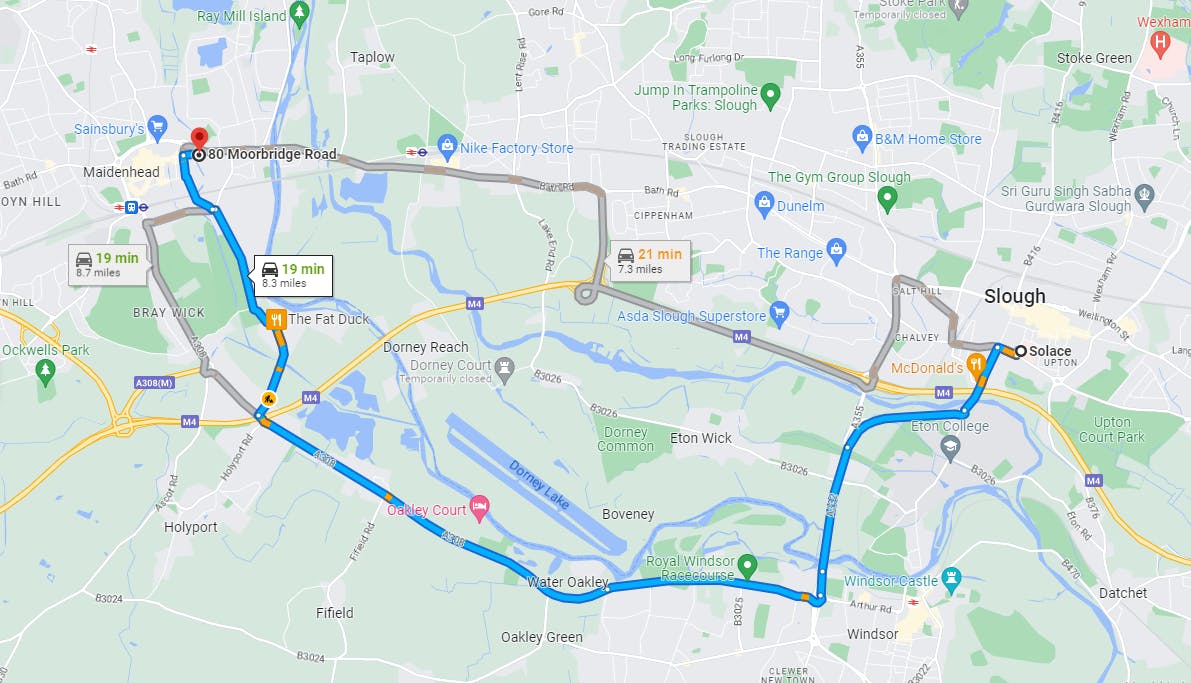 Solace Centre to Moorbridge Road