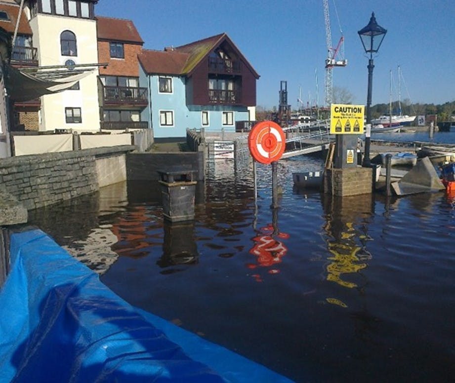 High tide at Lymington Sept 2020 (Source: Environment Agency)