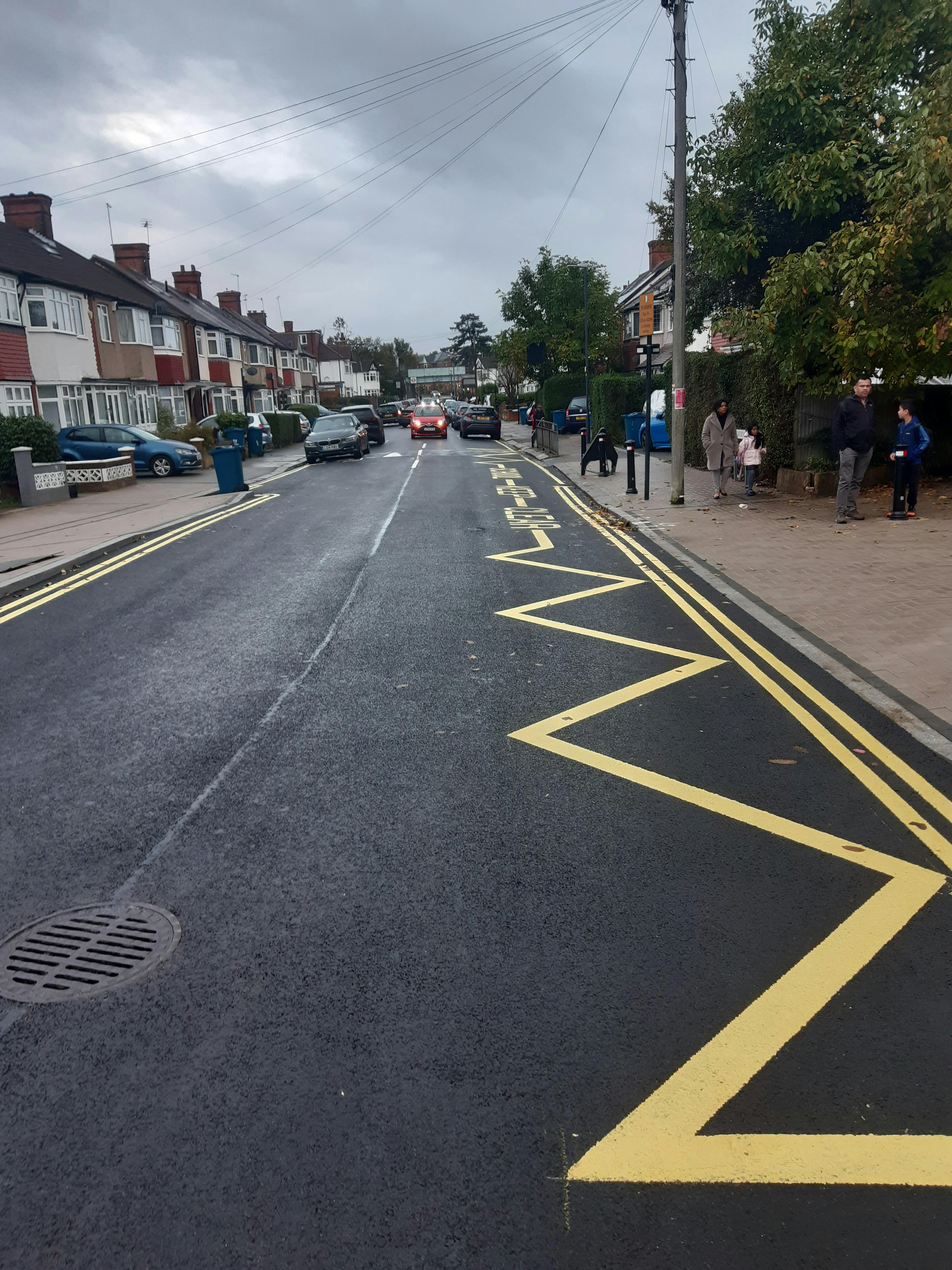Refreshed road markings by Vaughan Primary School