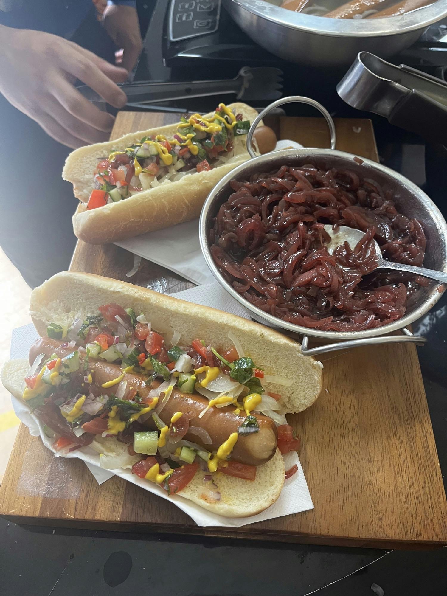 Hot dogs at the Walthams World Cafe