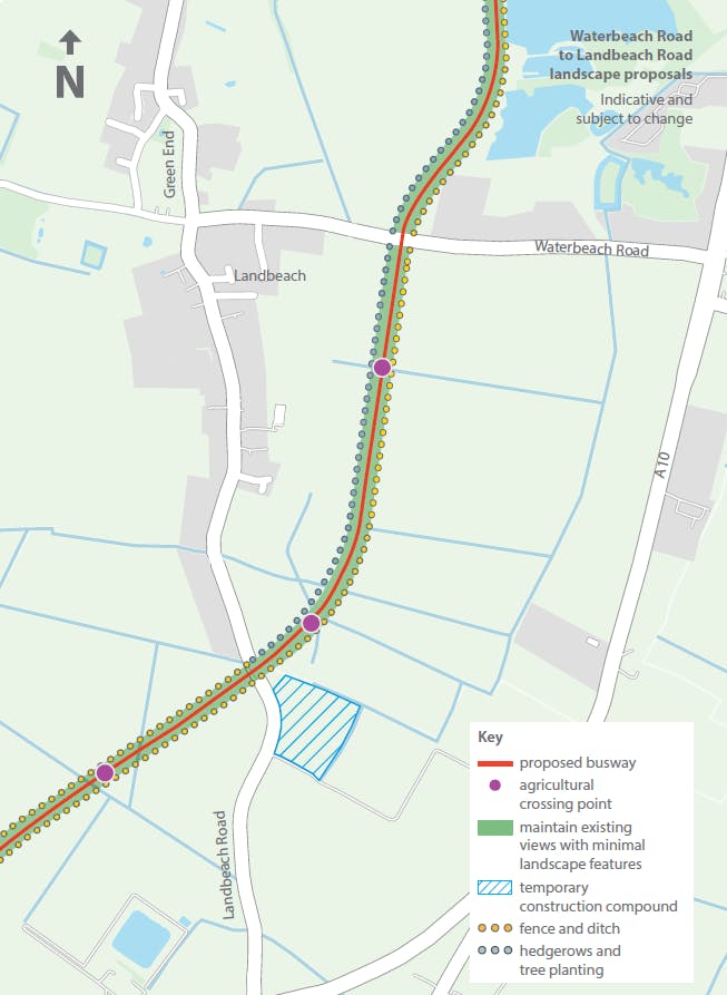 Waterbeach Road to Landbeach Road landscaping proposals.png