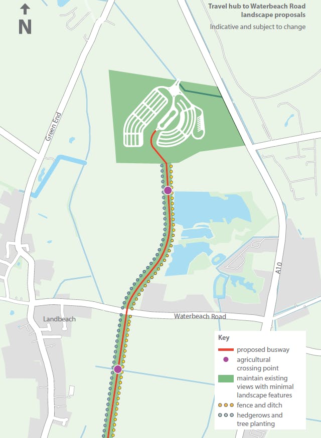 Travel hub to Waterbeach Road landscaping proposals.png