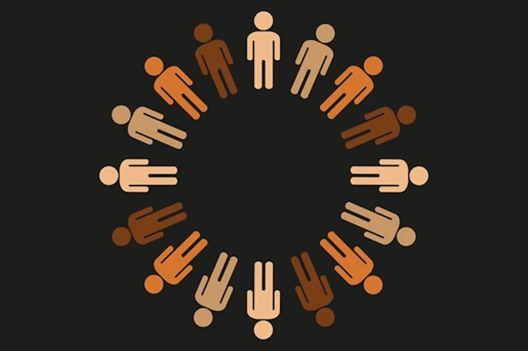 Circle of human outlines