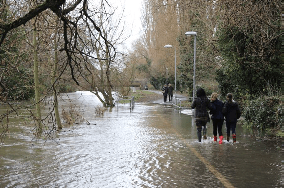 Path flooded adjacent to Waitrose in 2014. 