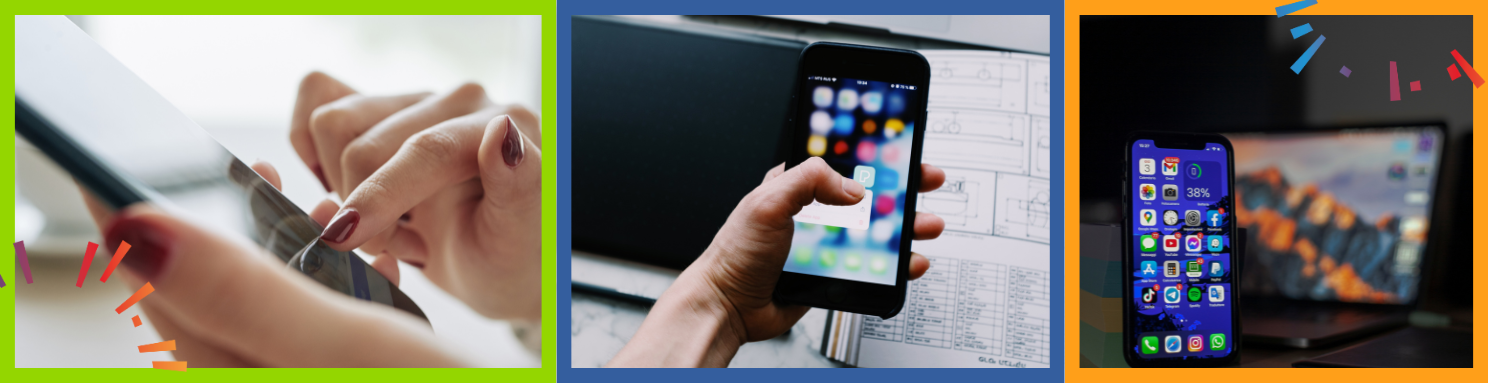 Mobile phone showing apps