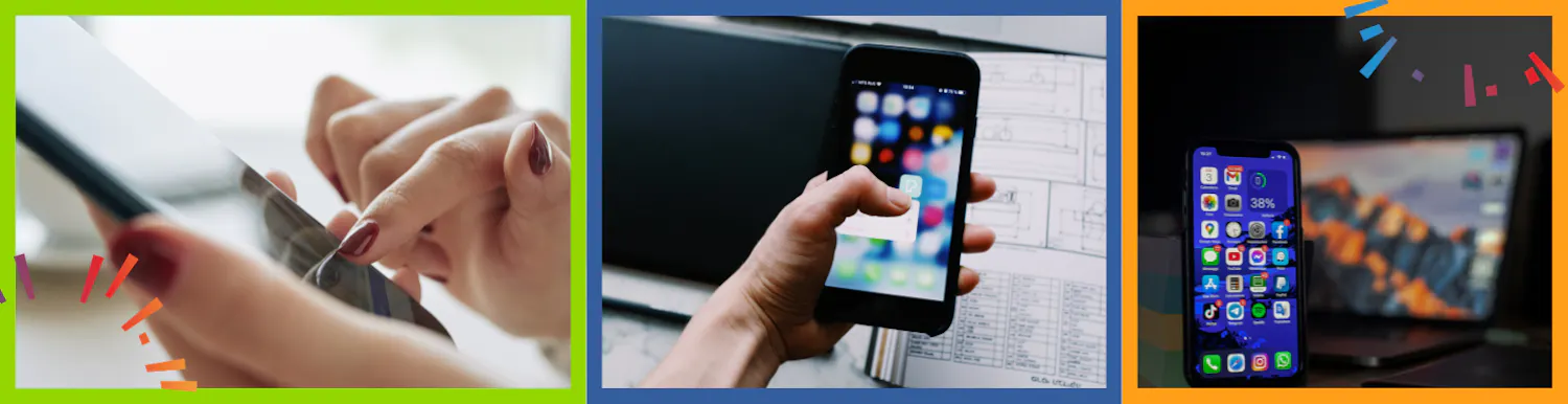 Mobile phone showing apps