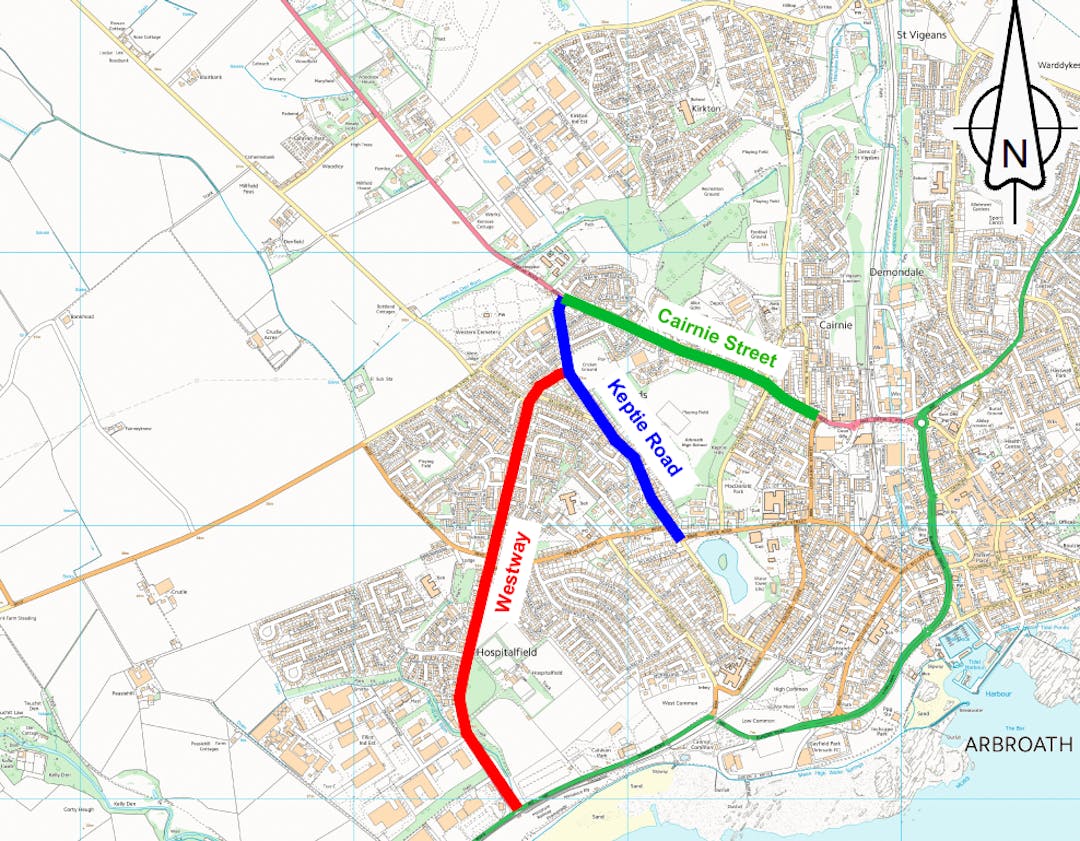 Arbroath segregated cycle routes Engage Angus