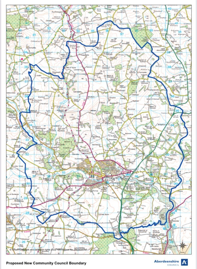 Ythan and Ellon Boundary Map