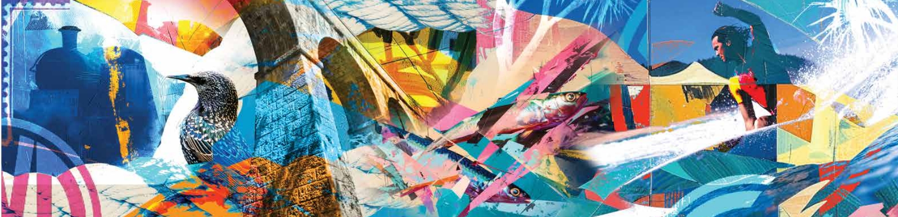 Image of the mural at Newquay Railway Station