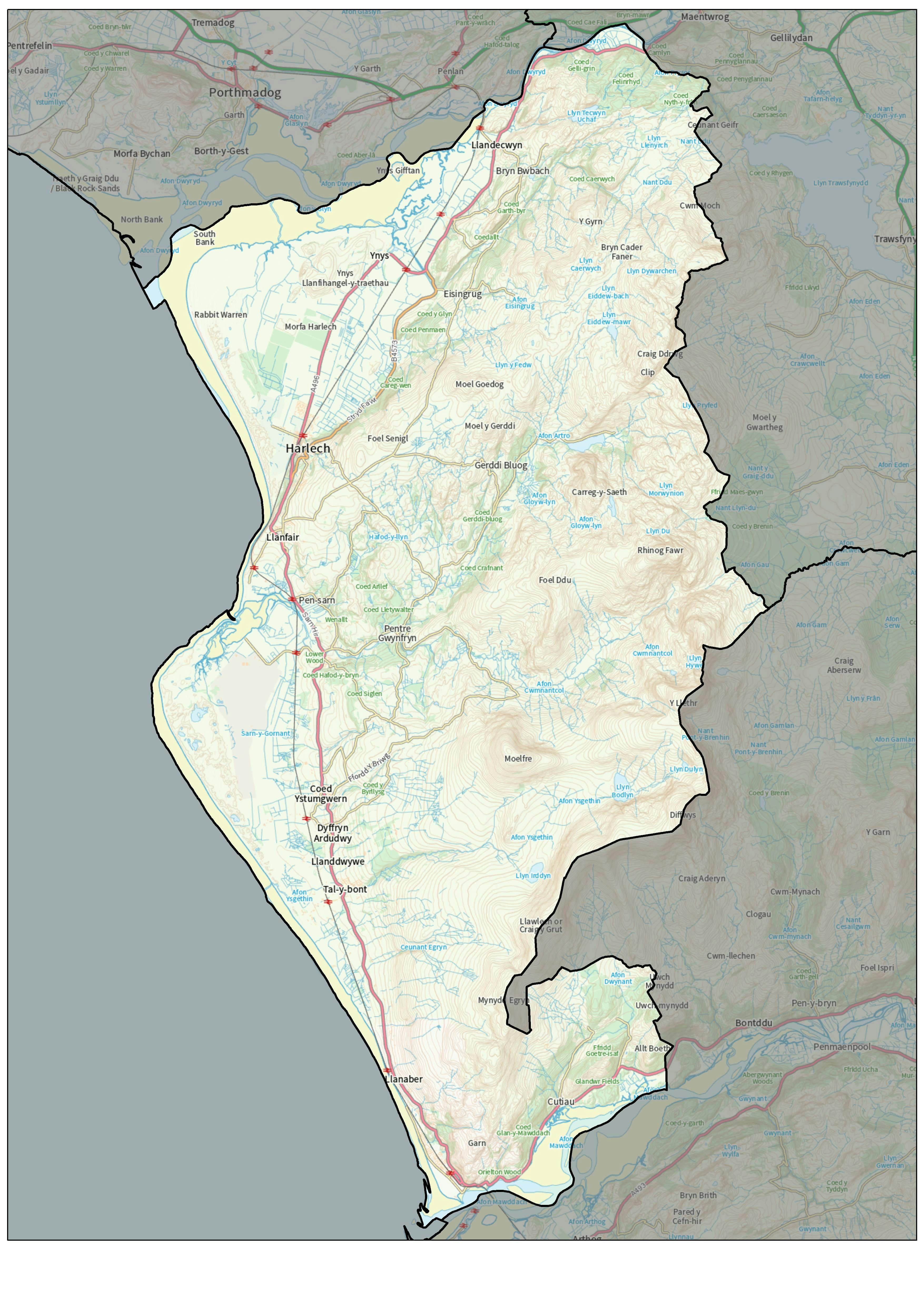 Map of Bro Ardudwy