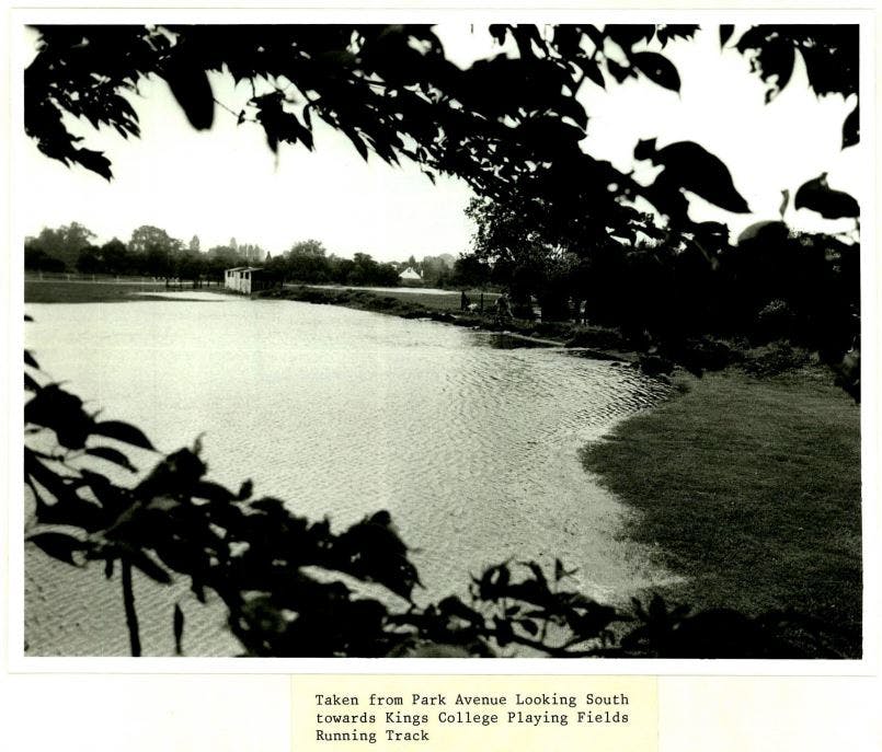 Aug 1977 flooding - Kings College Playing Fields.JPG