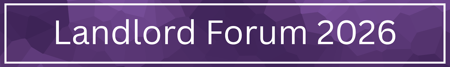 A purple banner with the event title of "Landlord FOrum 2025"