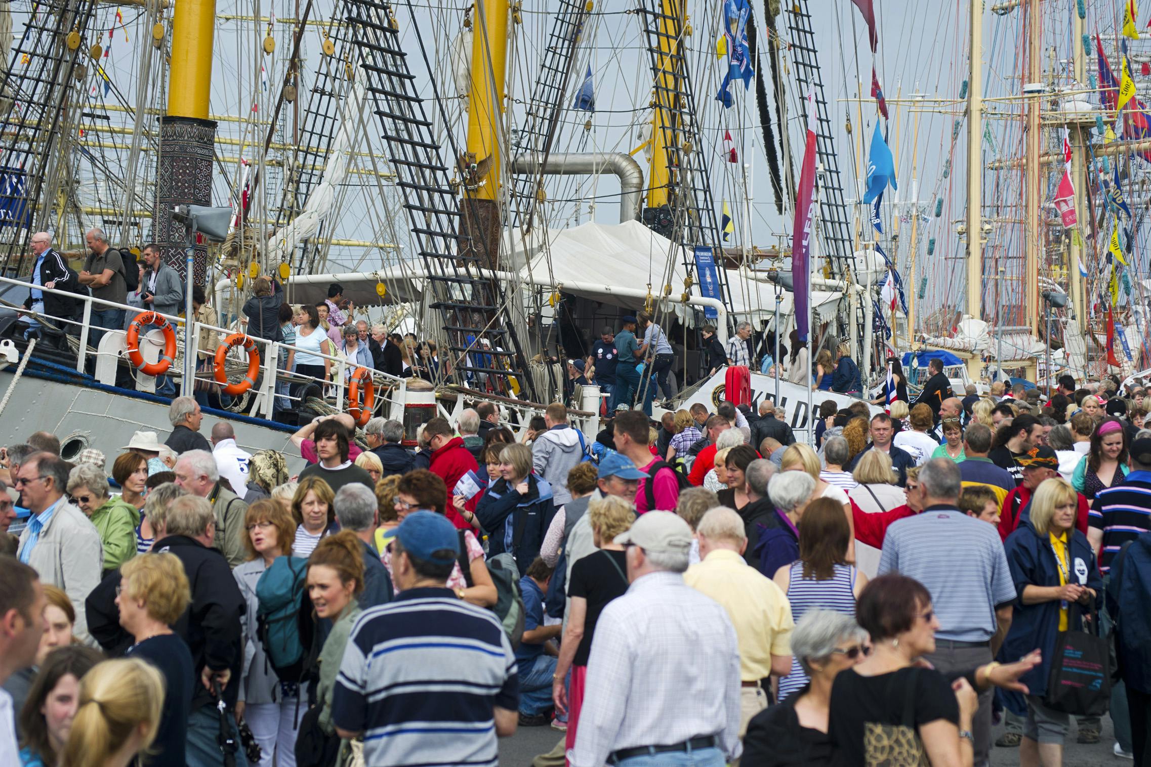 Crowds of visitors at the Tall Ships Hartlepool 2023 event