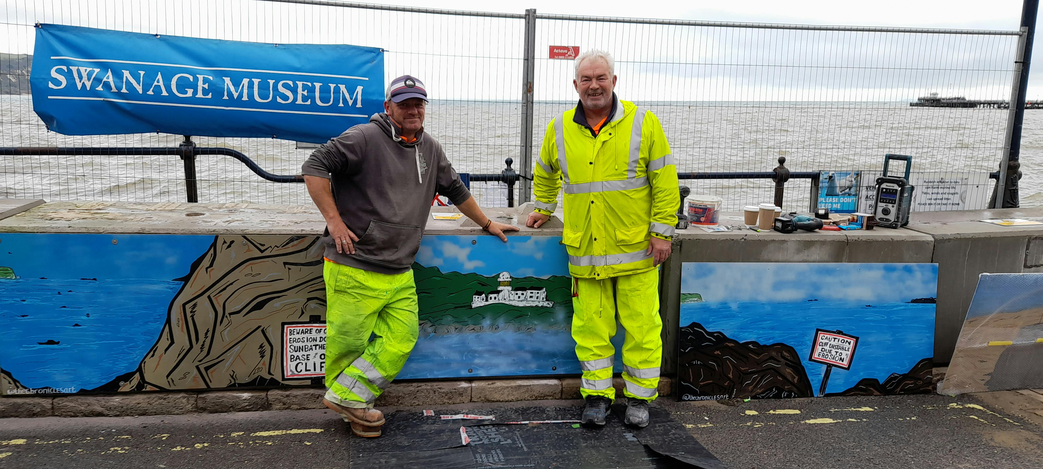 Tim and Mark from Swanage Town Council - our install team!