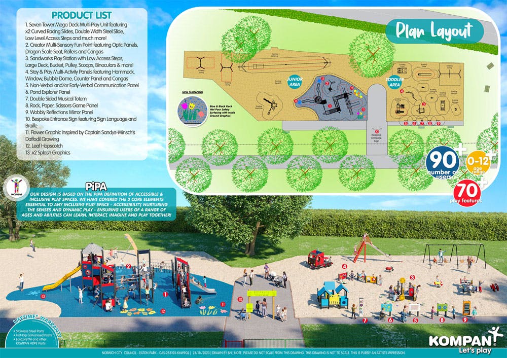 The proposed re-design of Eaton Park playground