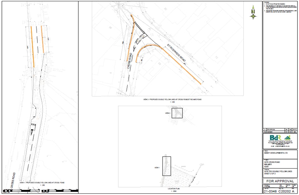 Site Plan - Station Road, Cross Road and St Richards Road in Deal