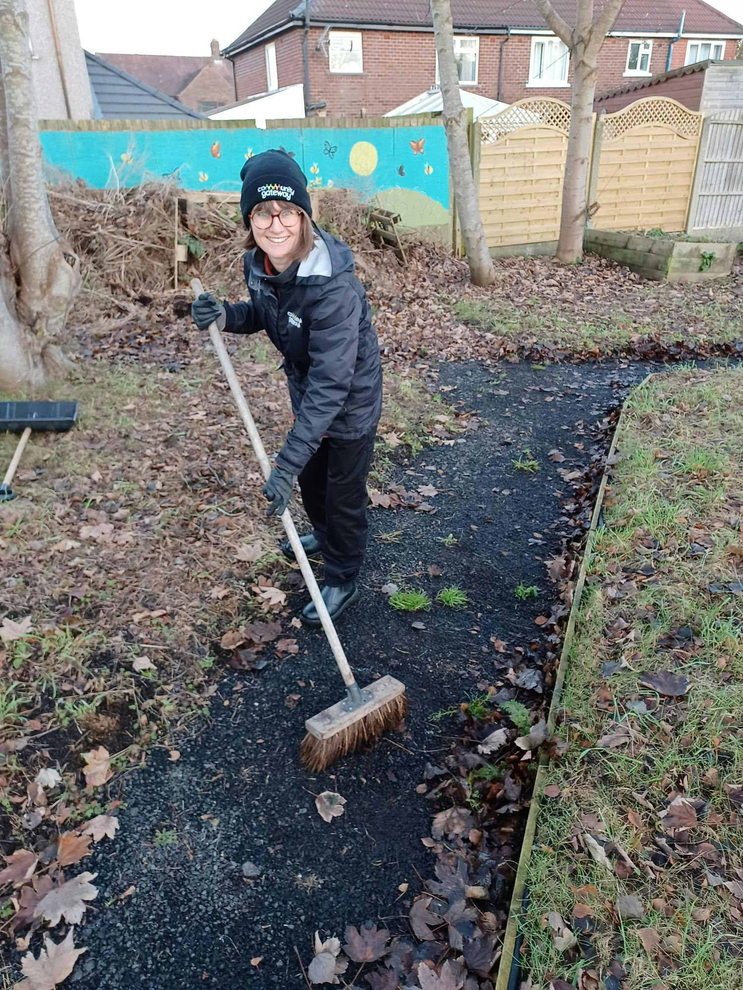 Lisa at the Allotment tidy up before Christmas 2023.png