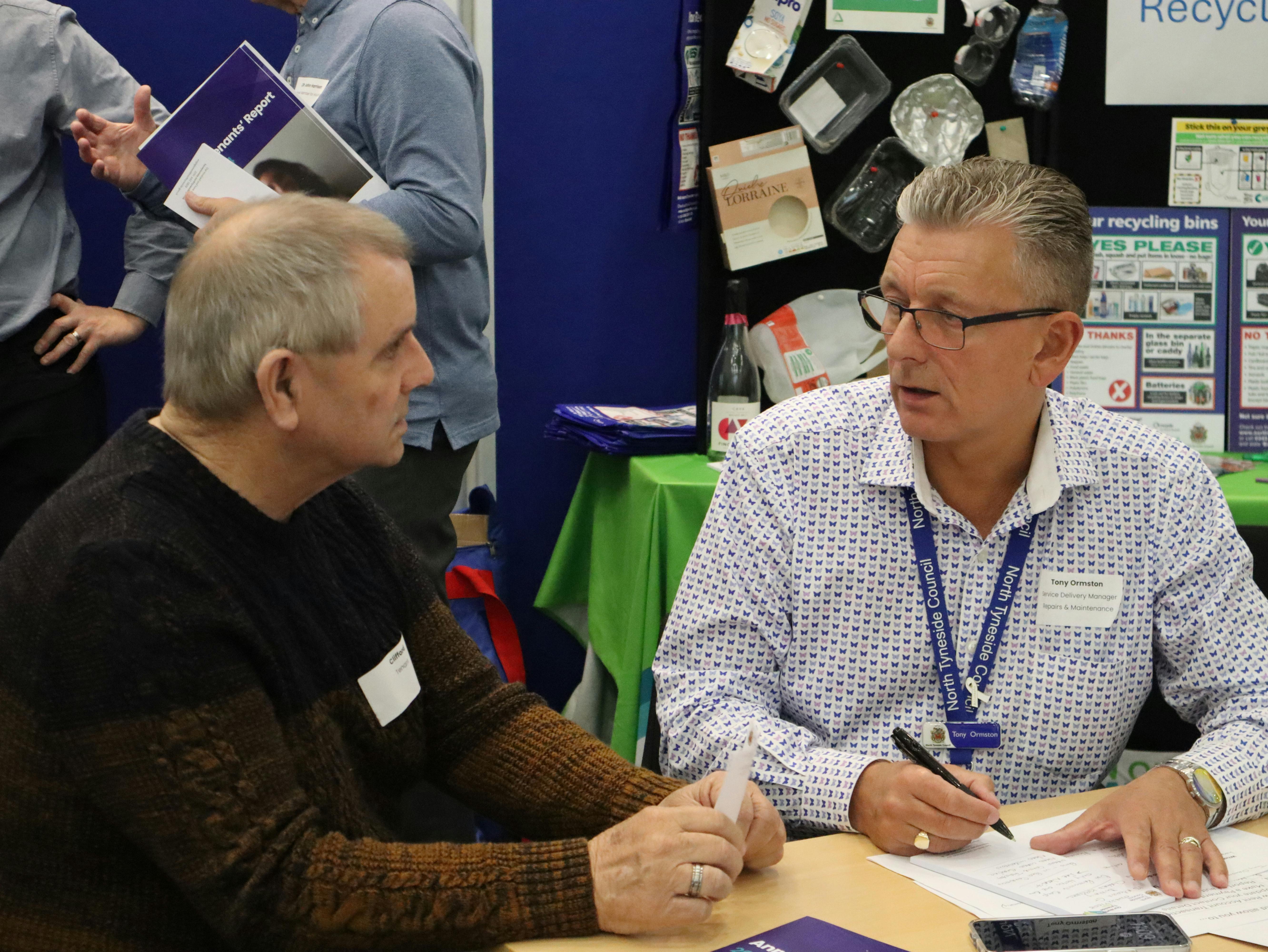 Discussion at a tenant event