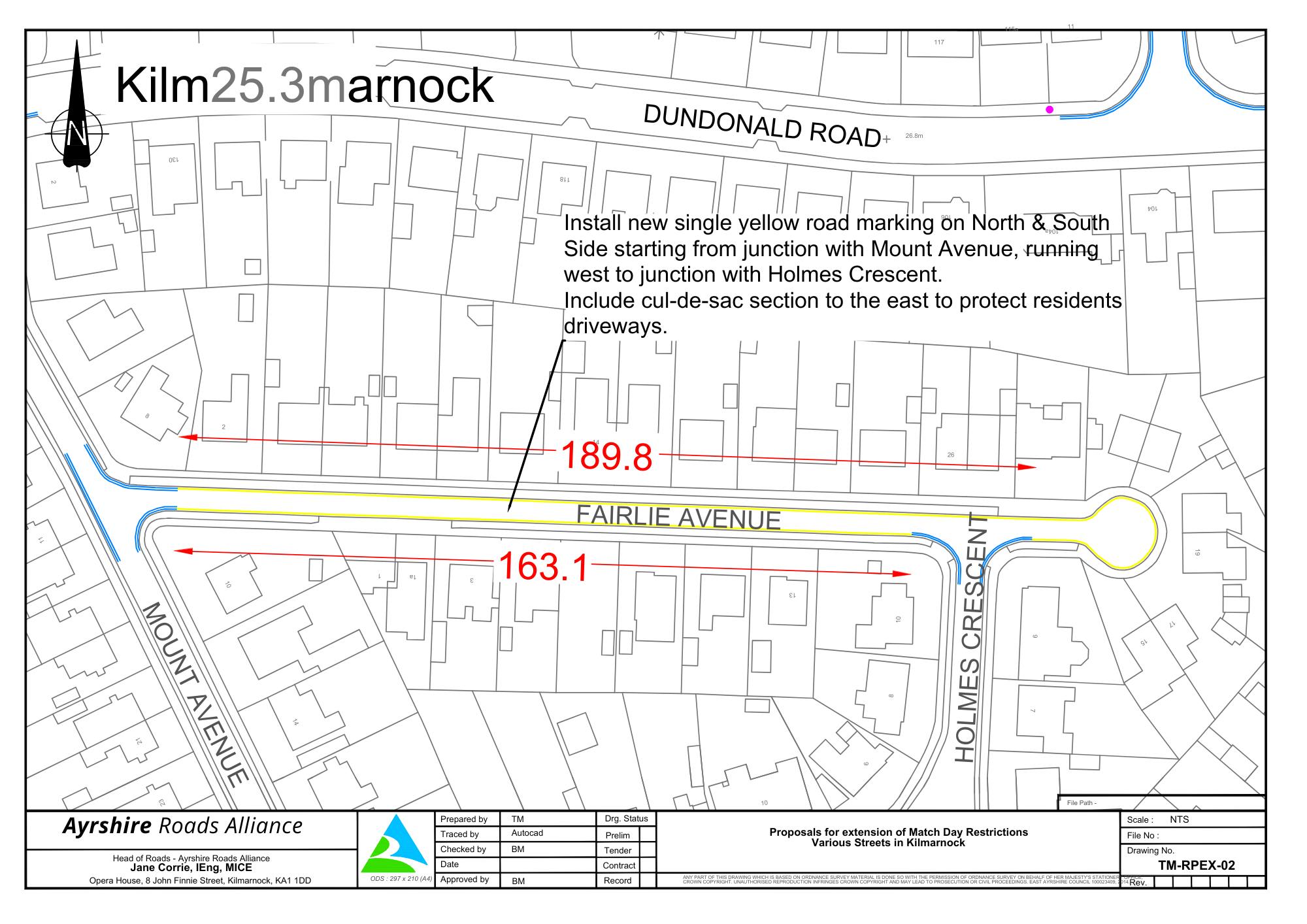 Proposed Rugby Park Match Day Restriction Fairlie Avenue