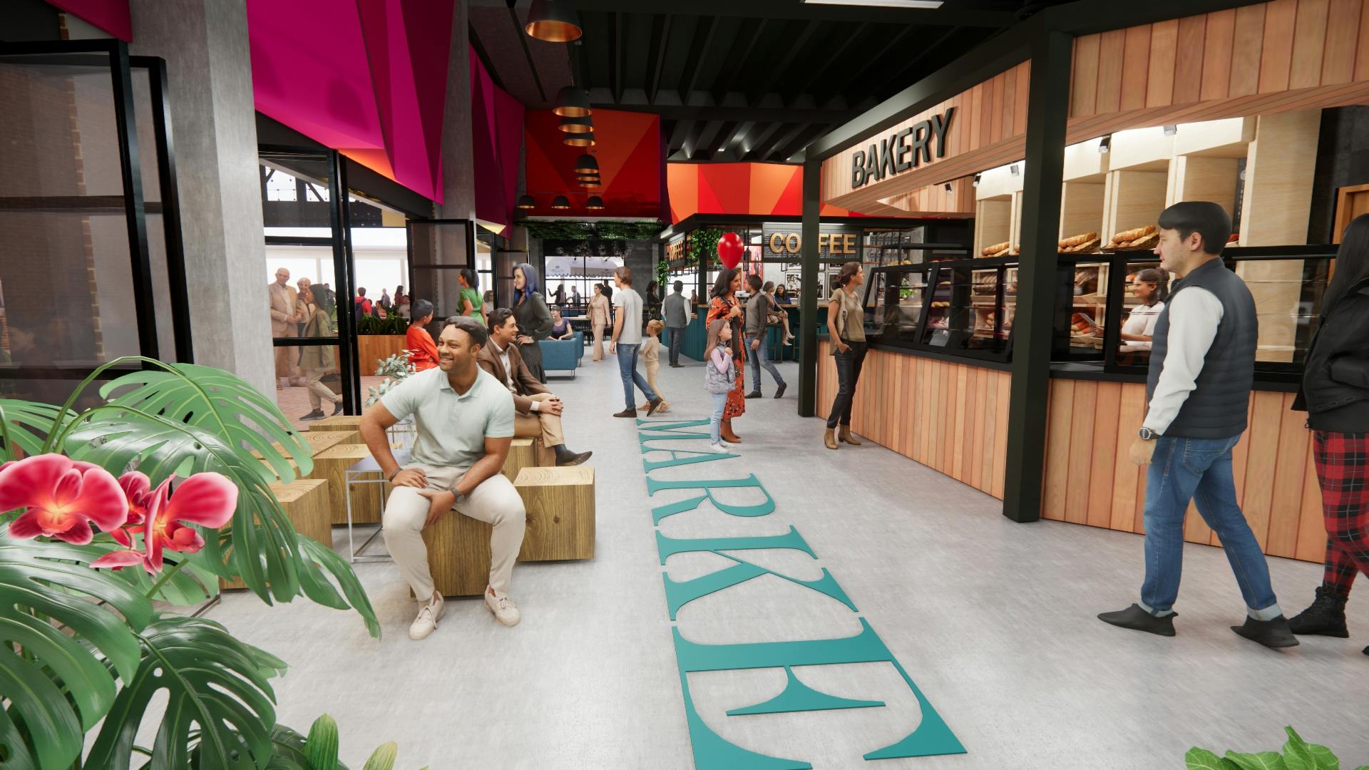 Computer generated image of the interior of the new market