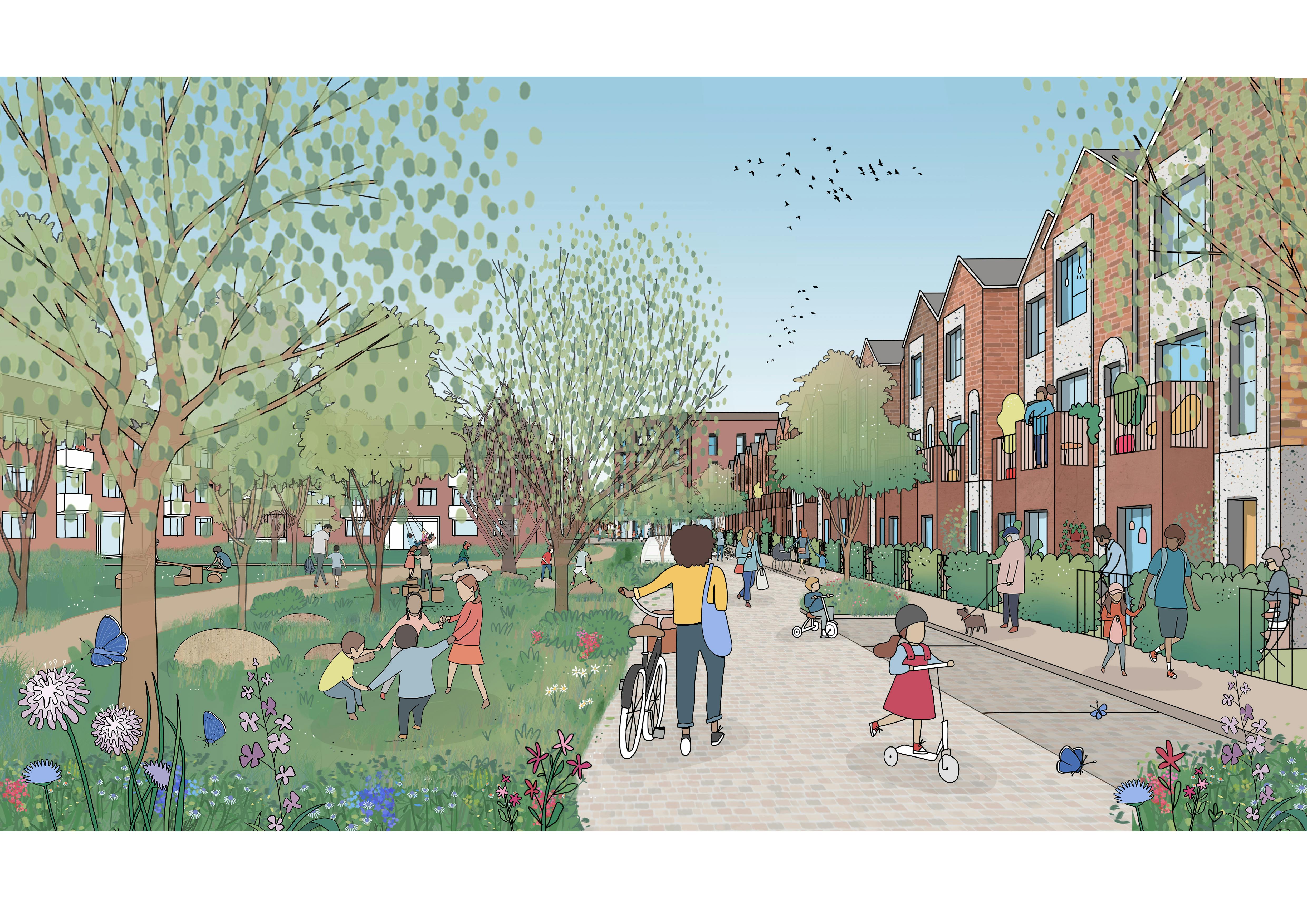 Artist's impression of the new homes