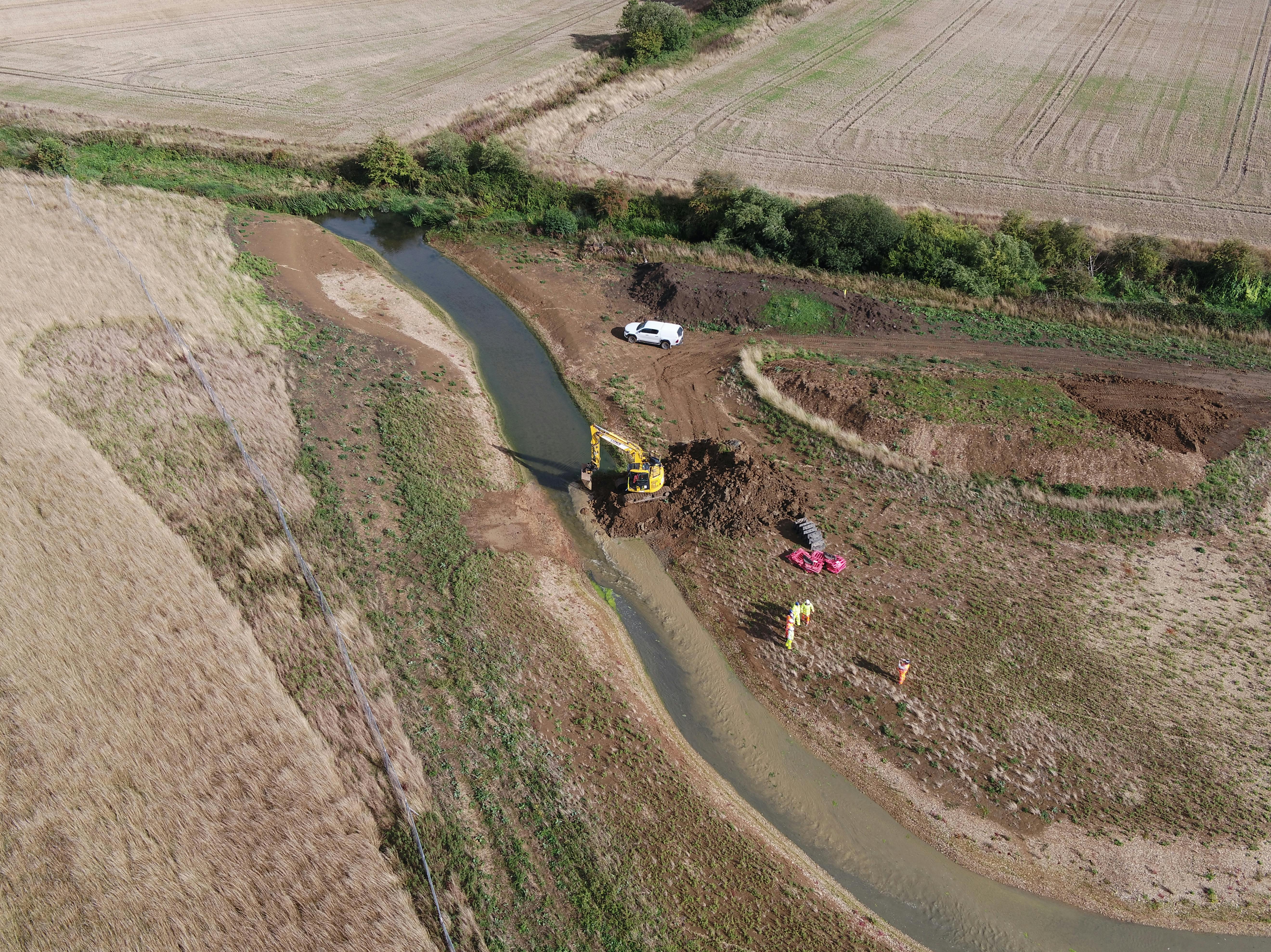 3. River flowing into the new diversion channel for the first time - 11.09.2025.JPG