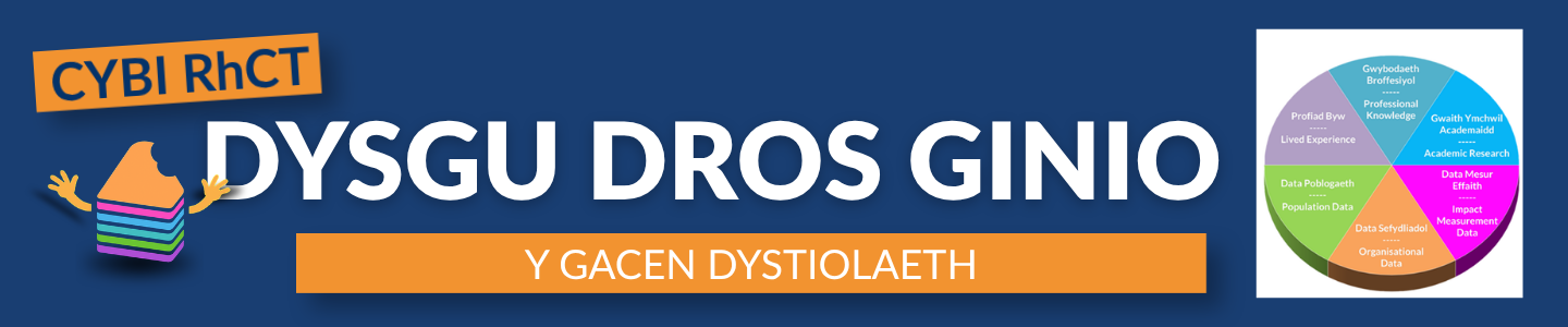 CYBI RhCT Dysgu dros Ginio Y Gacen Dystiolaeth