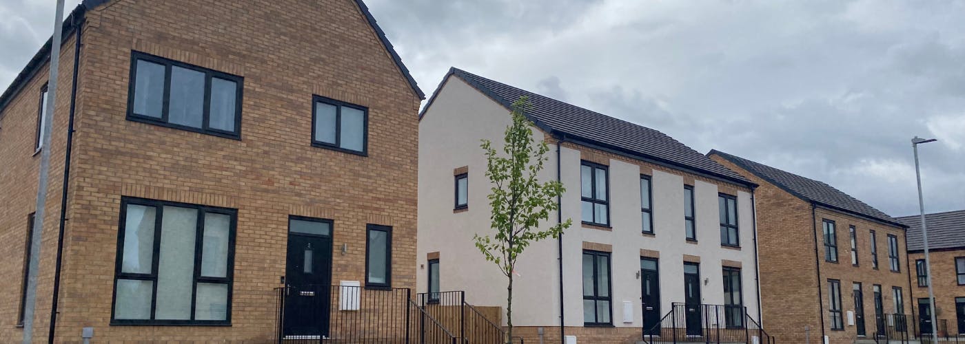 A row of  new build houses 