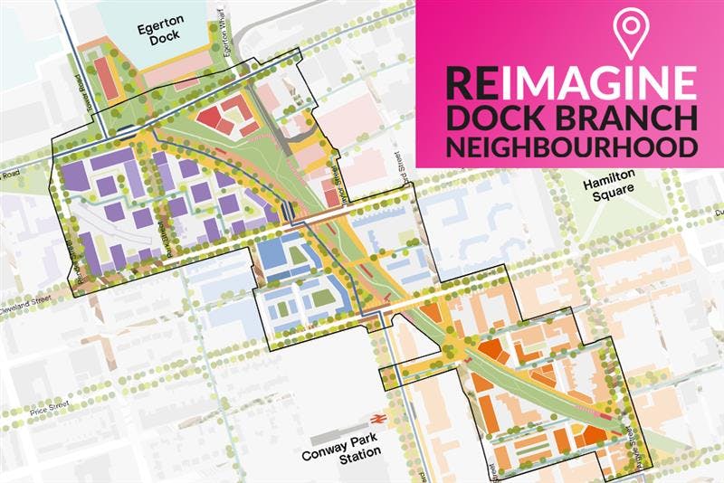Image of a map of the Dock Branch Neighbourhood Masterplan area