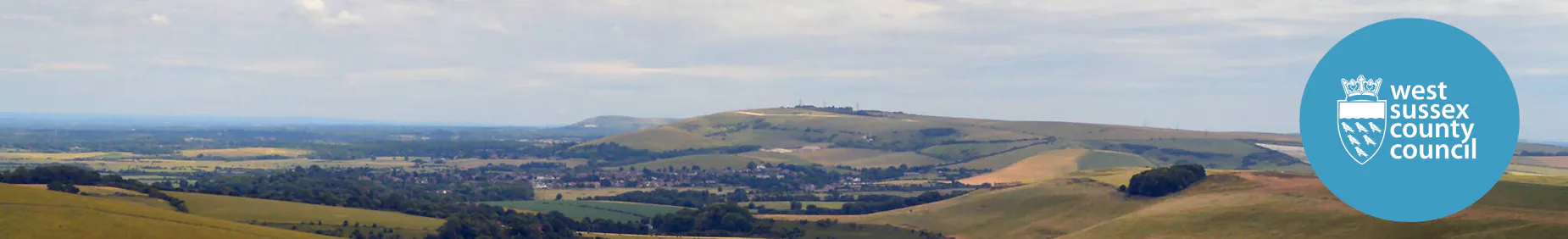 Decorative Image of West Sussex landscape with West Sussex County Council logo