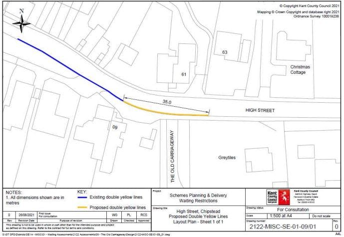 Site plan showing High Street, Chipstead in Sevenoaks