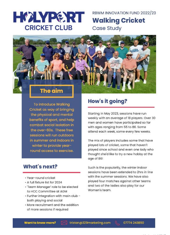 Walking Cricket Case Study