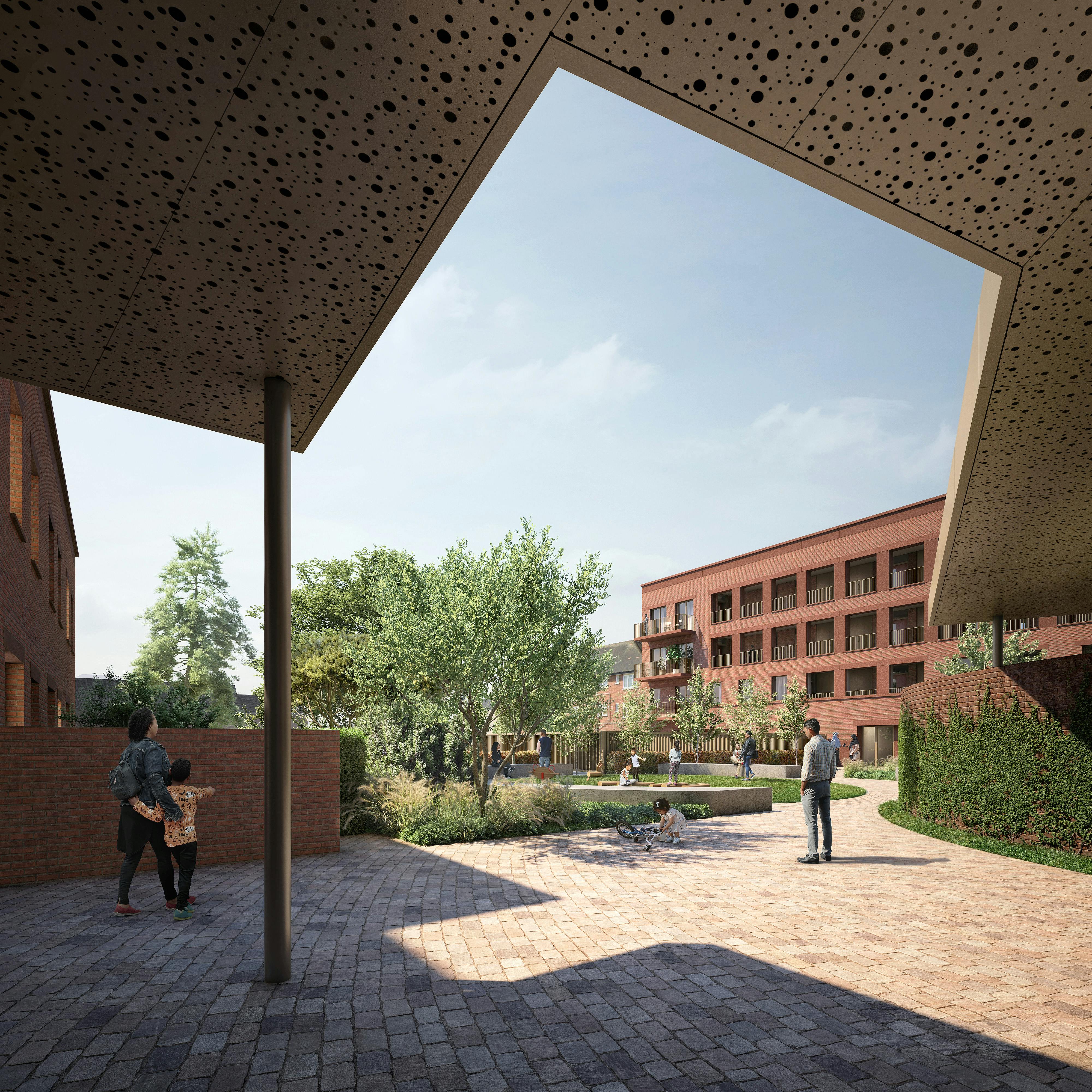 Artist's impression of the rear courtyard