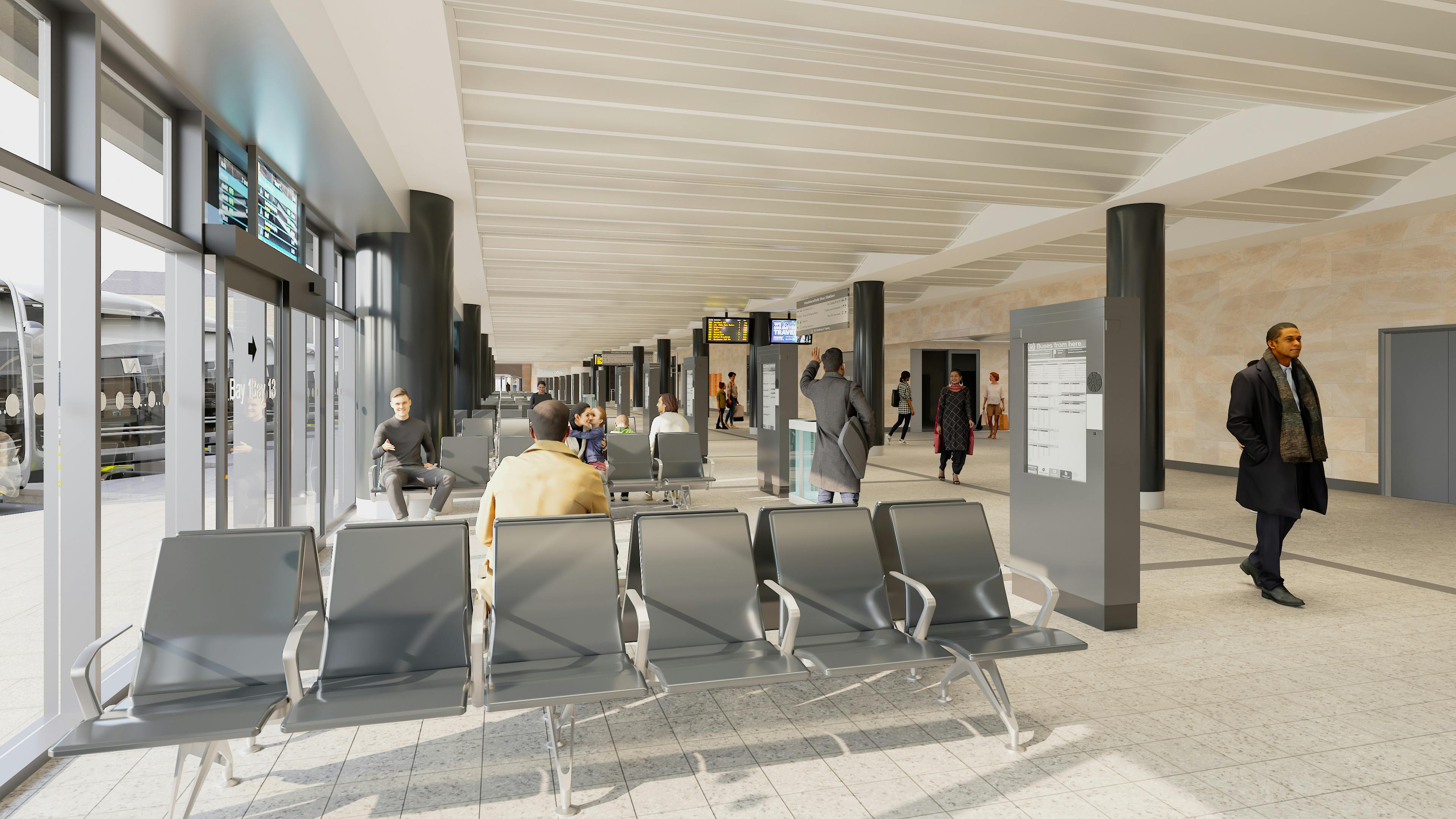 Huddersfield Bus Station View - internal concourse