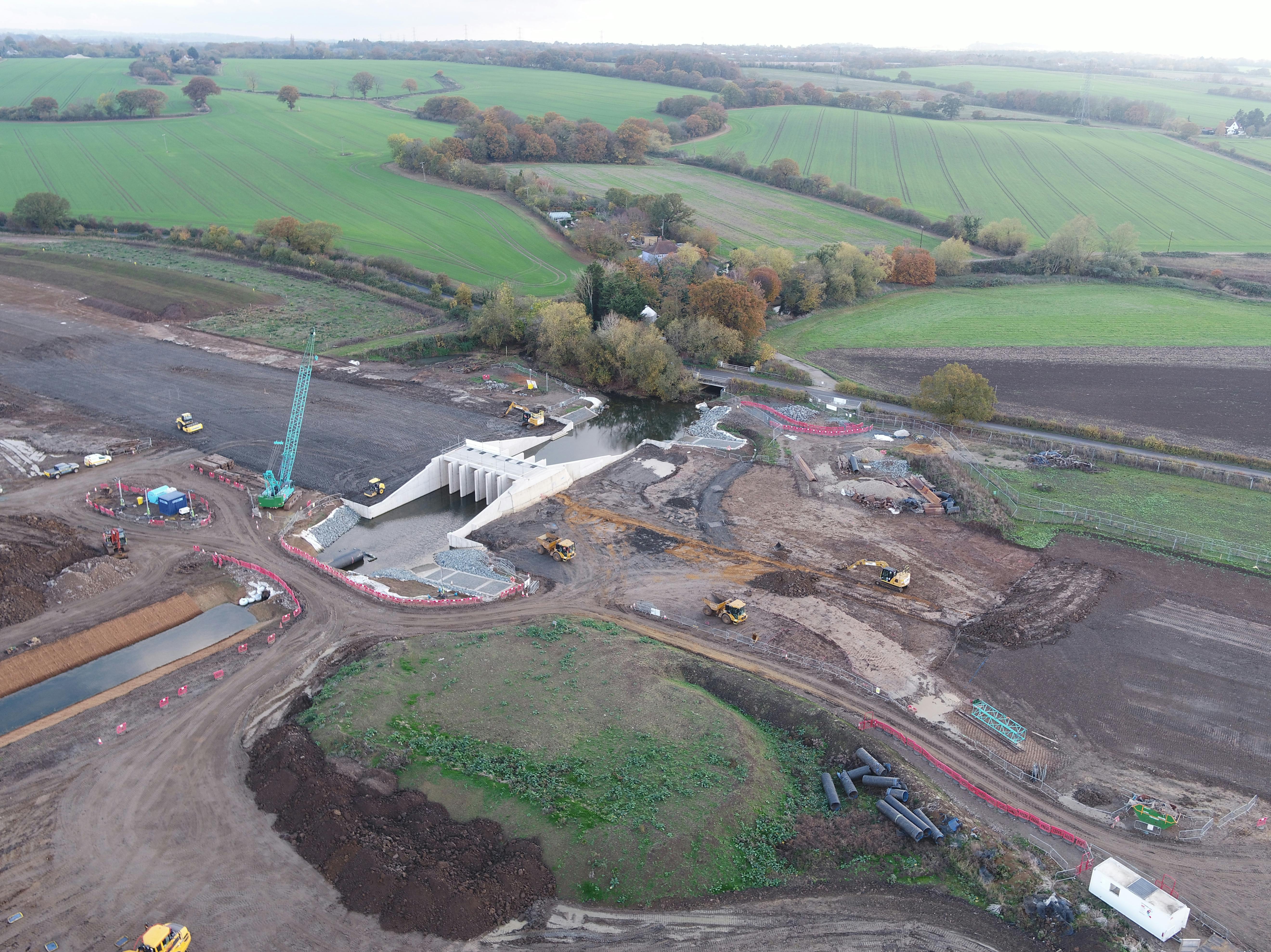 22. View of the diverted river channel and control structure - 07.11.2025